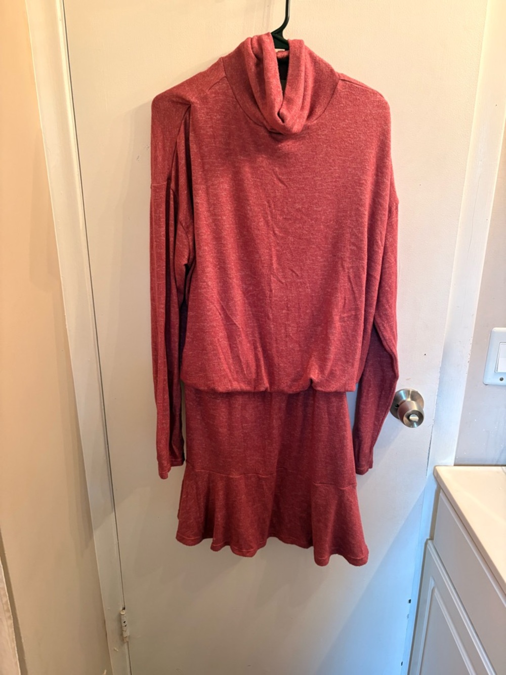 JustFab Dusty Rose Cowl Neck Sweater Dress